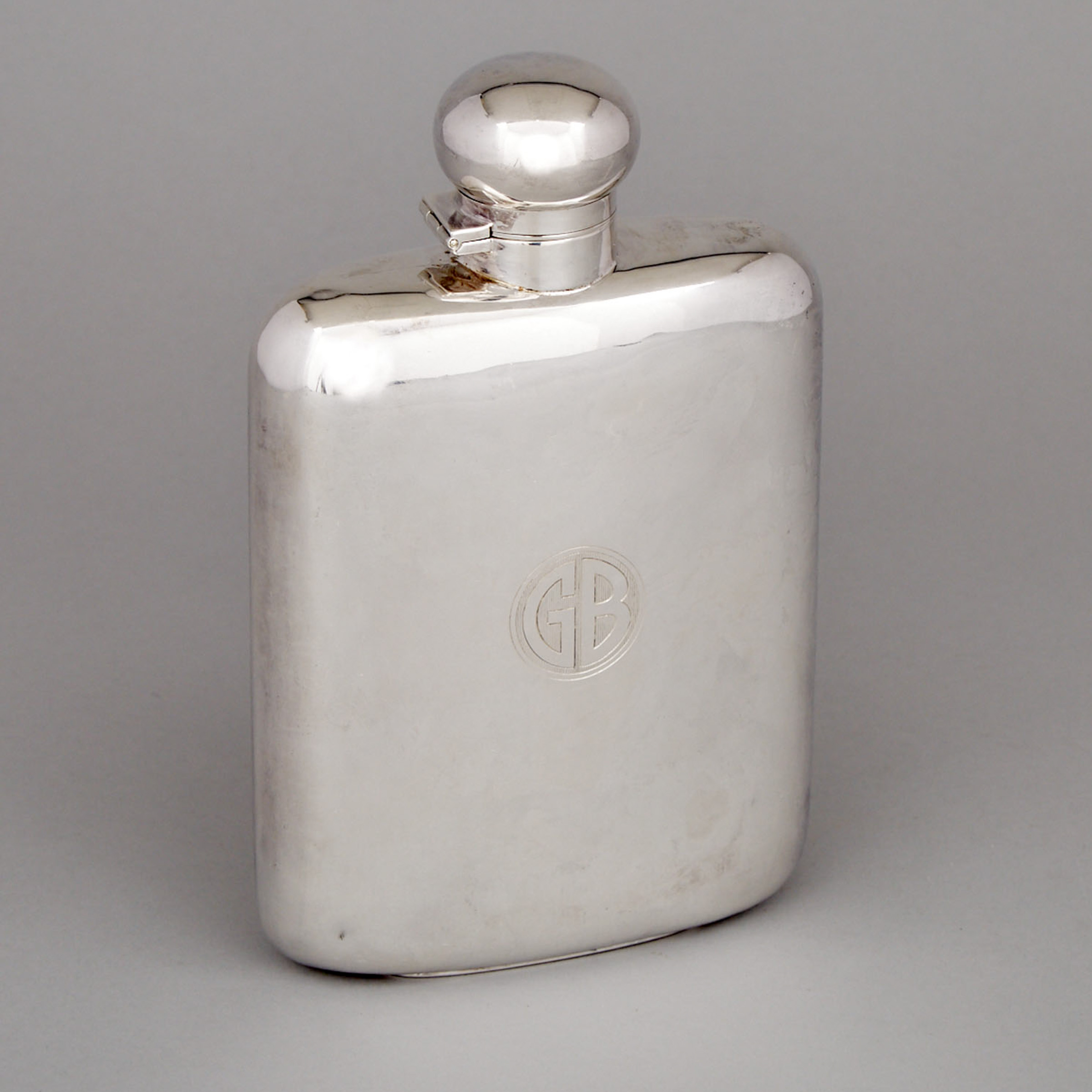 English Silver Spirit Flask, James Dixon & Sons, Sheffield, 1957
