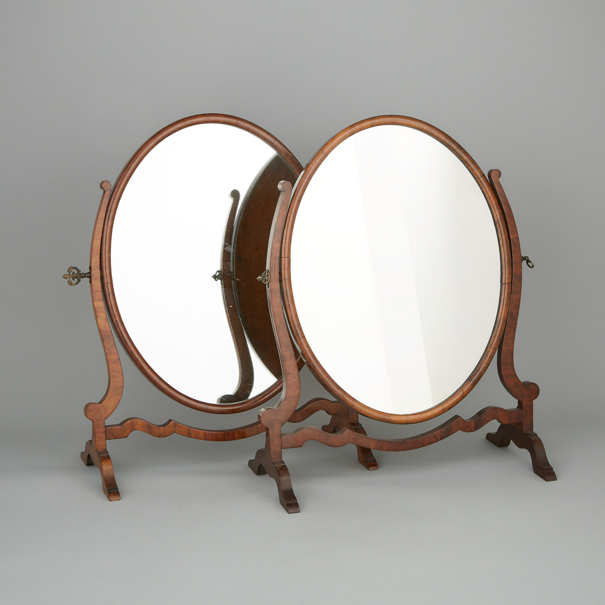 Pair of Edwardian Mahogany Dressing Table Mirrors, early 20th century