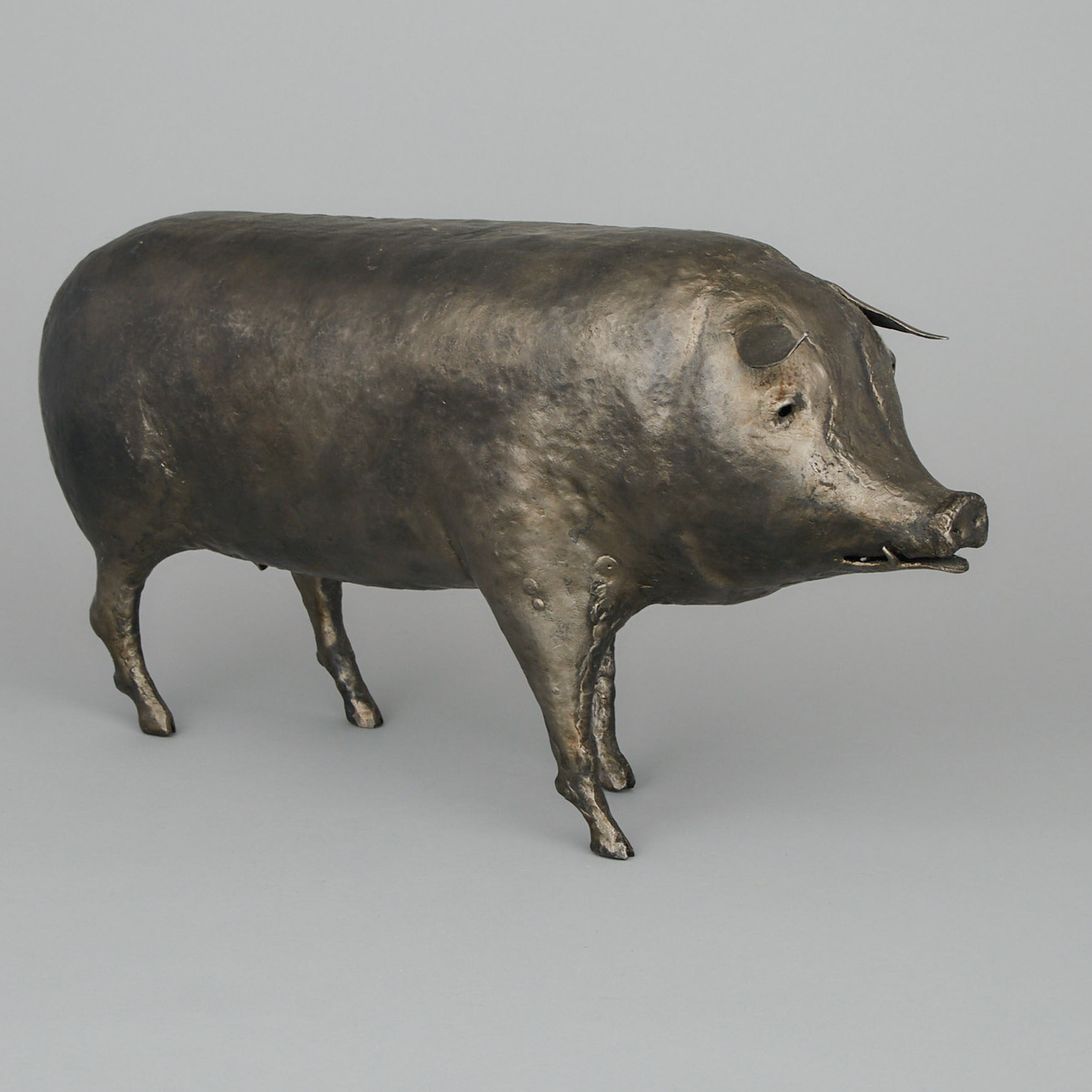 Hammered Sheet Metal Model of a Boar, Pius Beck, 20th century