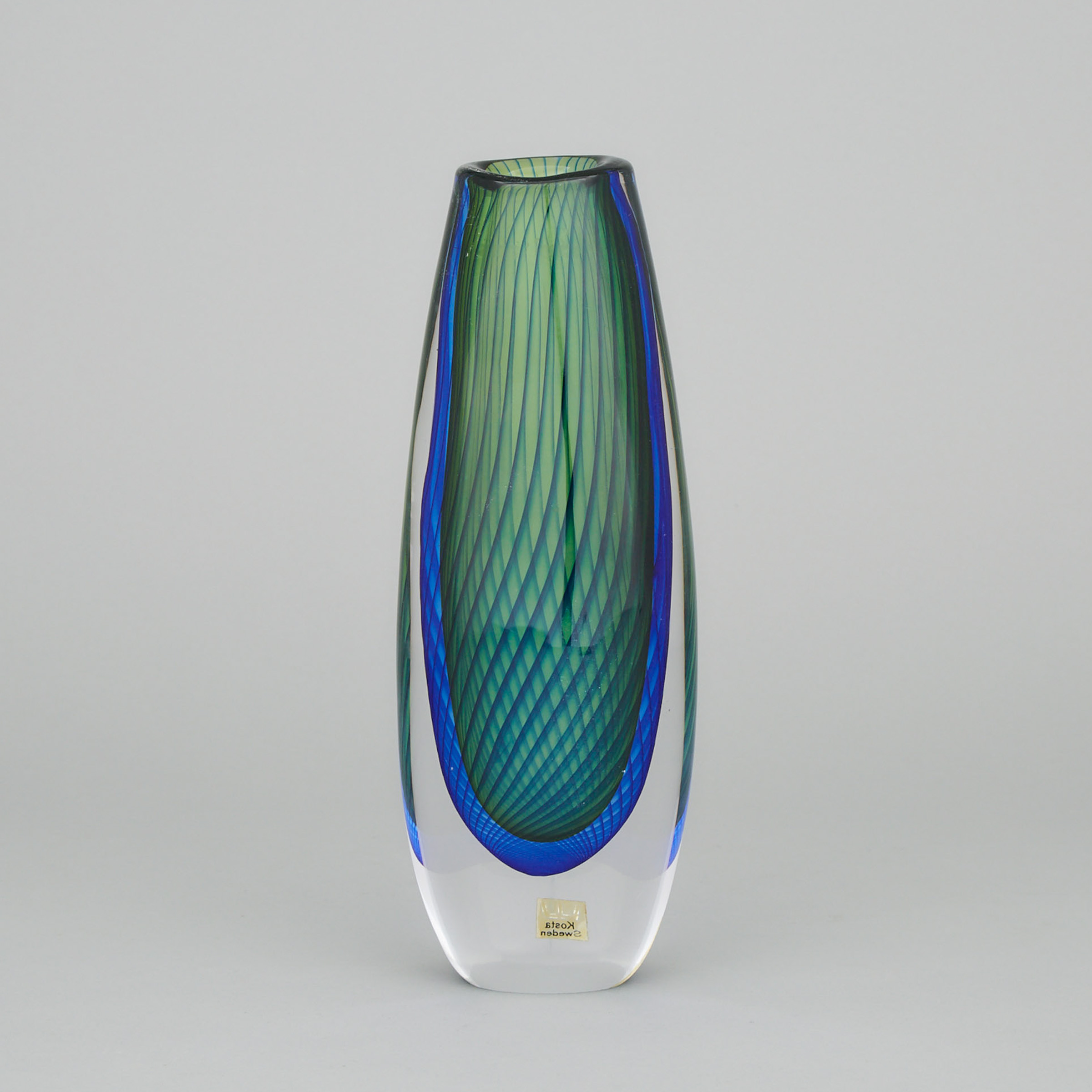 Kosta Internally Decorated Glass Vase, Vicke Lindstrand, 1960s