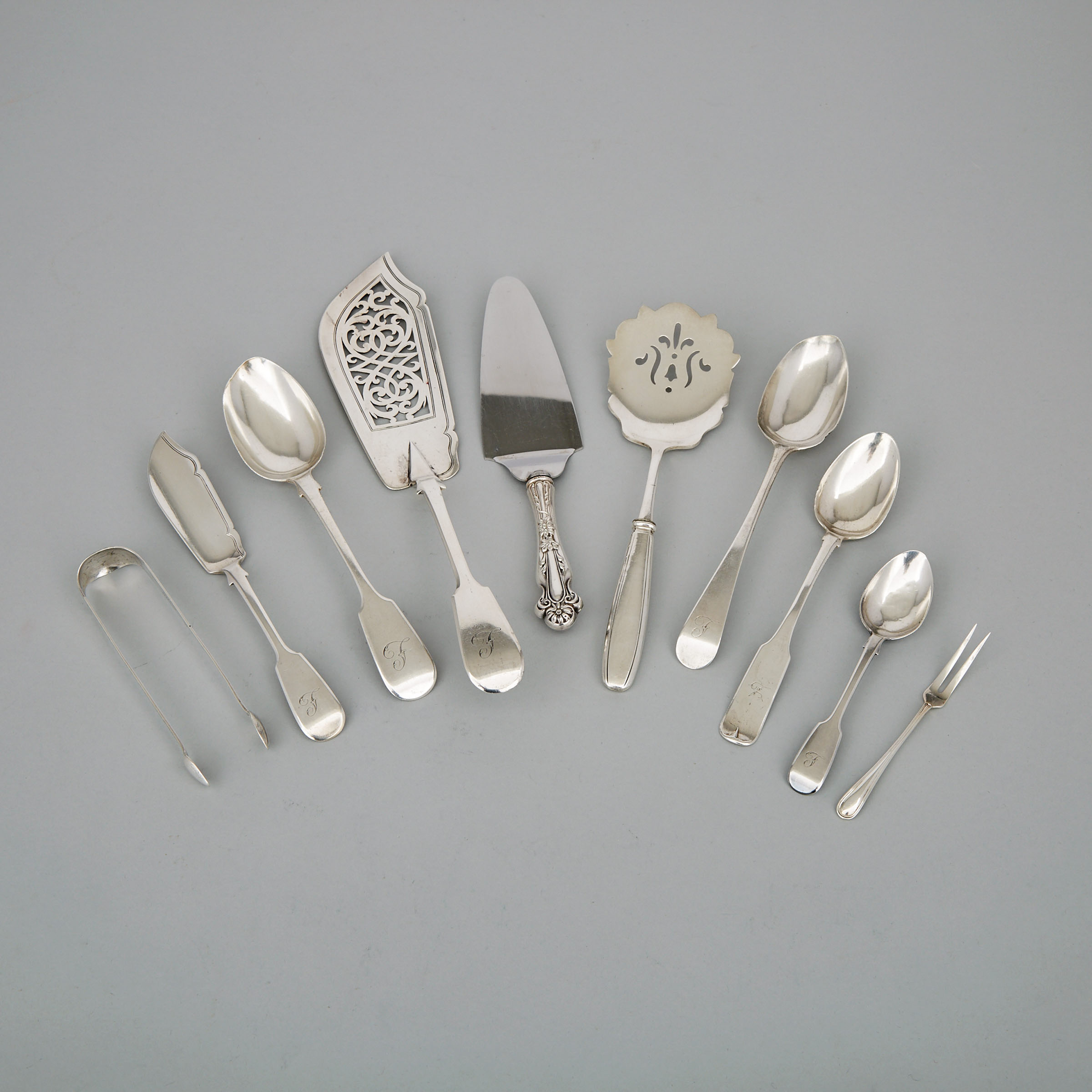 Group of English and North American Silver Flatware, 19th/20th century