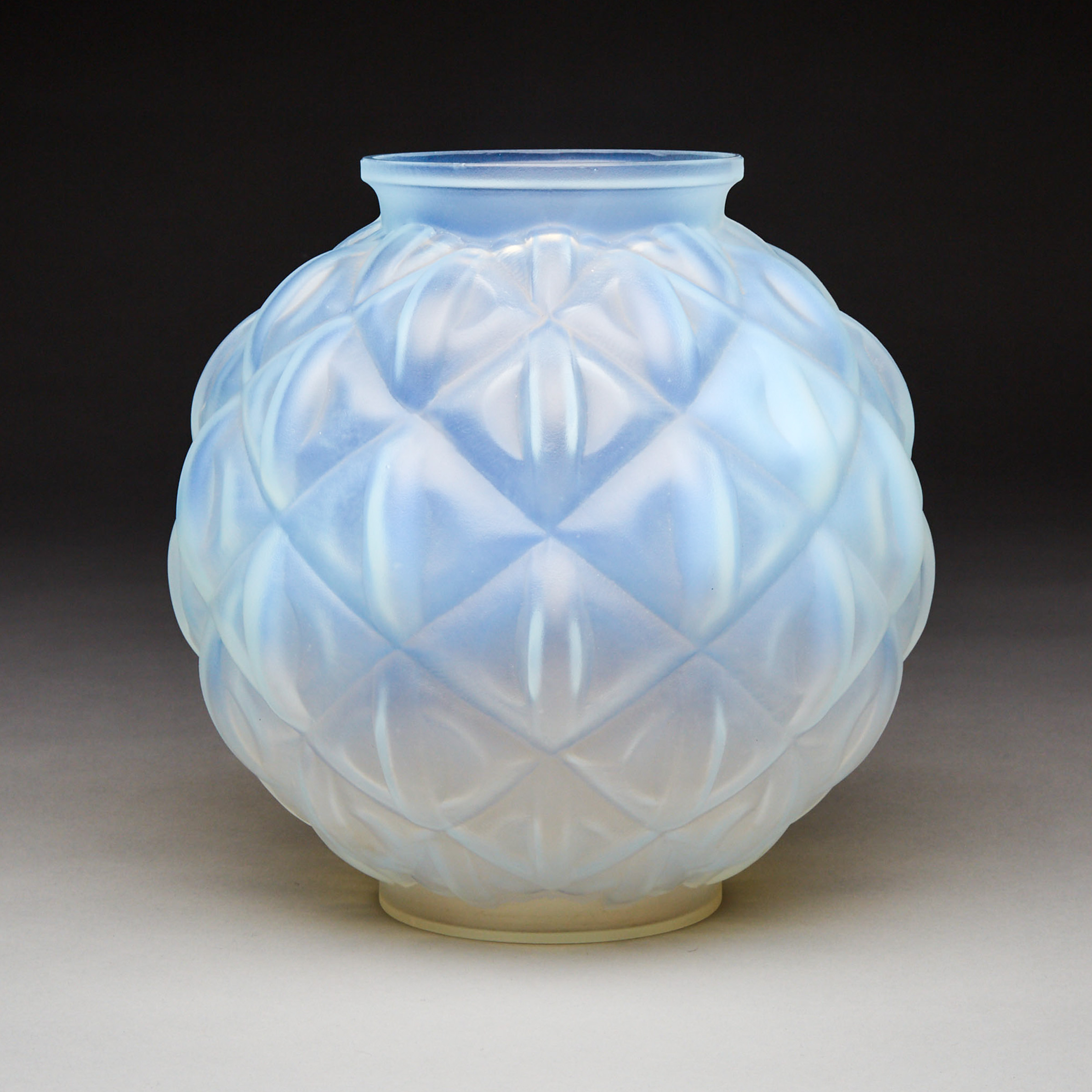 Carrillo Moulded and Frosted Glass Vase, c.1930