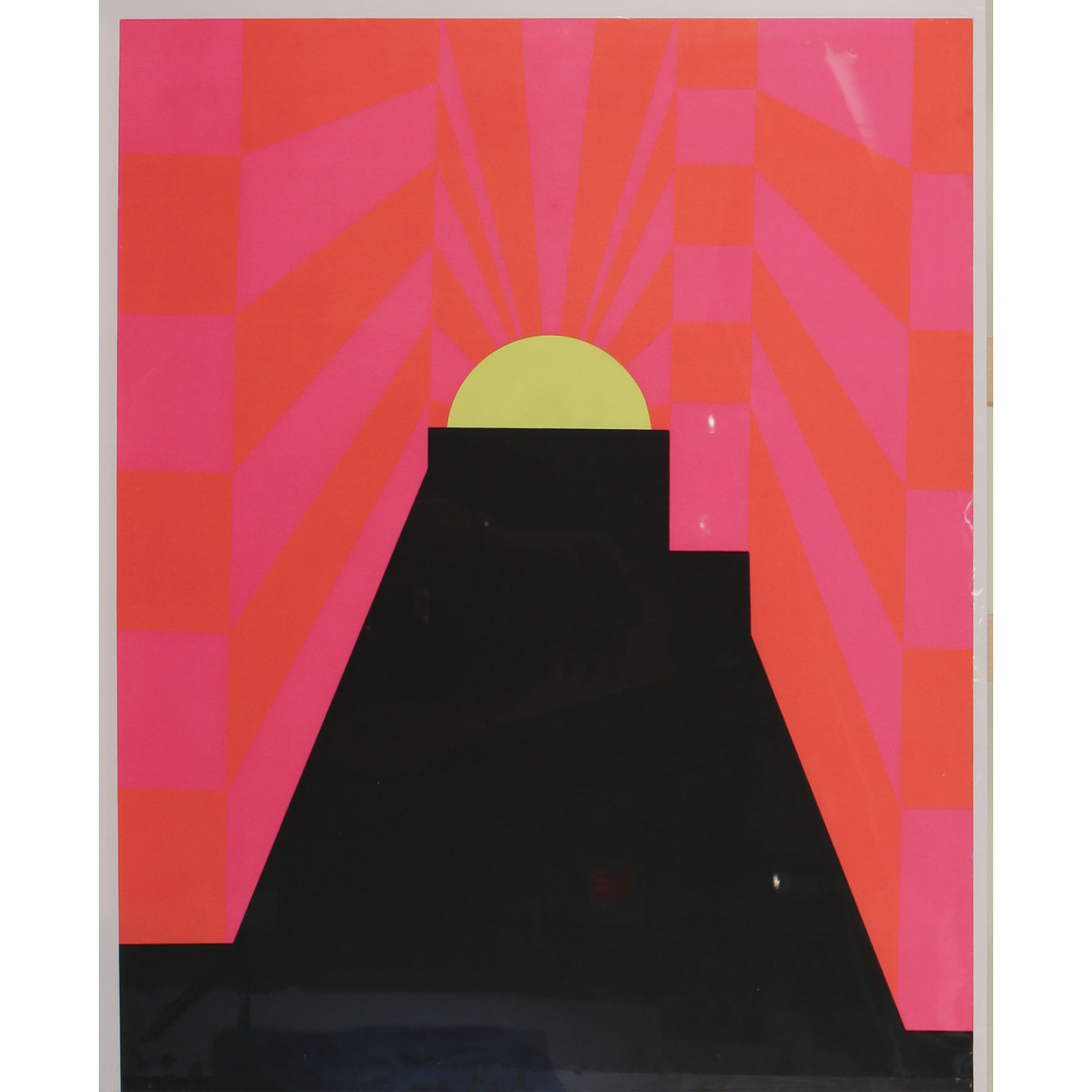 Fluorescent Sunrise Over Aztec Pyramid Poster, c.1970
