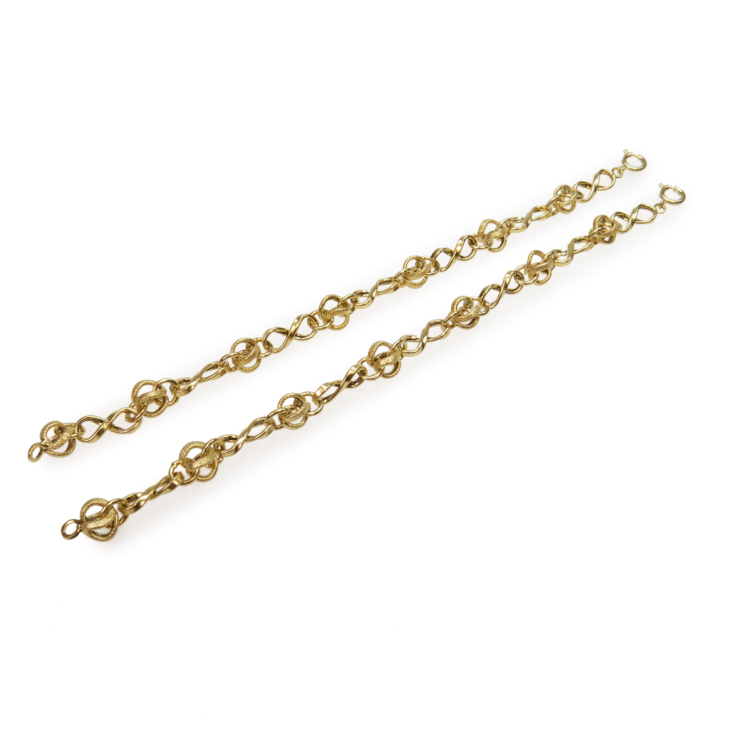 2 X 14K Yellow Gold Link Bracelets