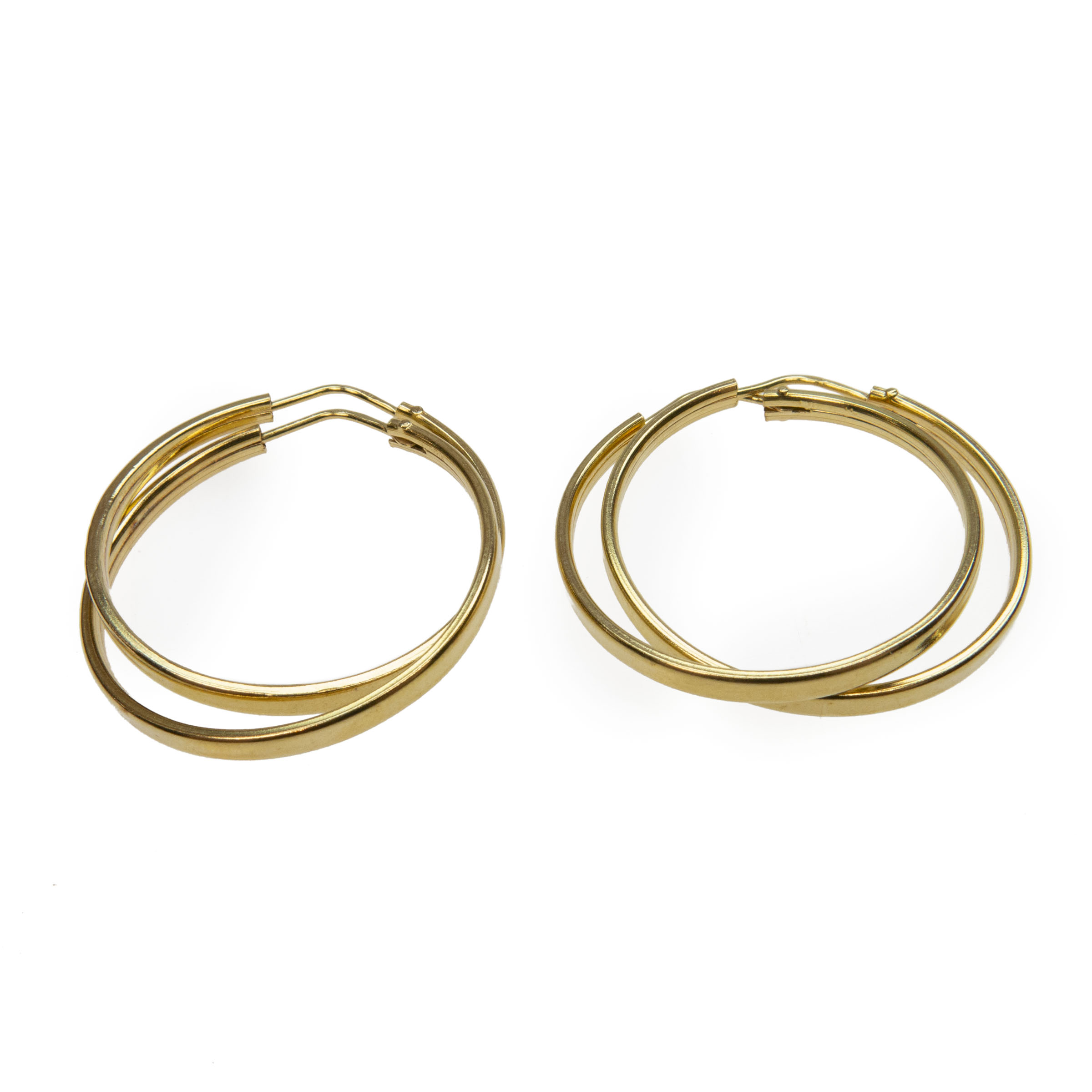 2 X Pairs Of 18K Yellow Gold Hoop Earrings