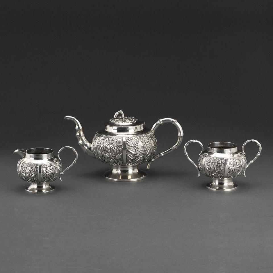 Chinese Export Silver Tea Service, late 19th century