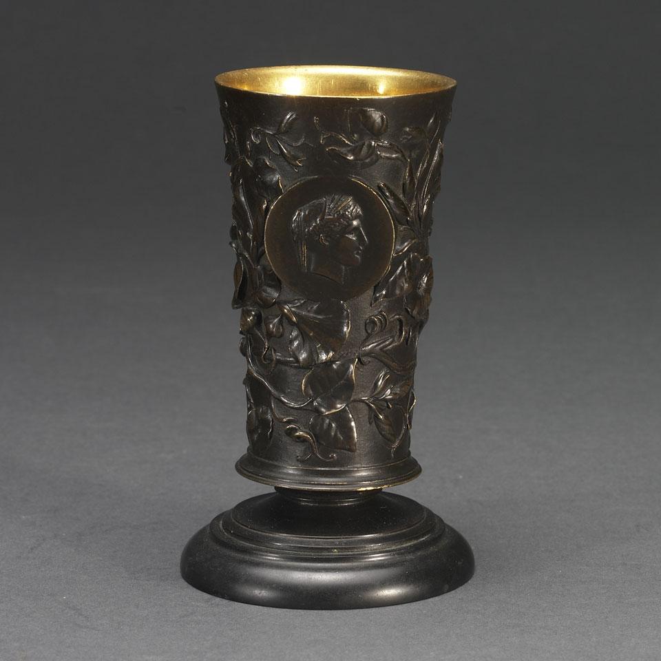 Italian Patinated and Gilt Bronze Vase, c.1860