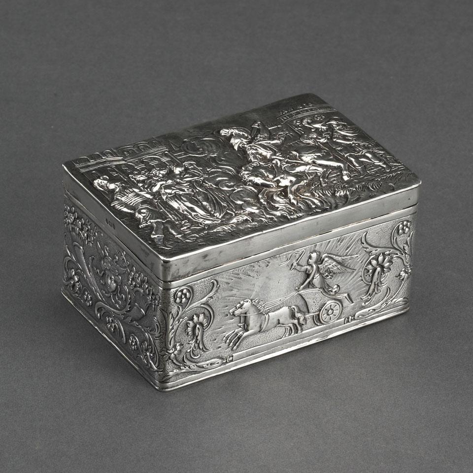 German Silver Rectangular Box, probably Hanau, c.1899