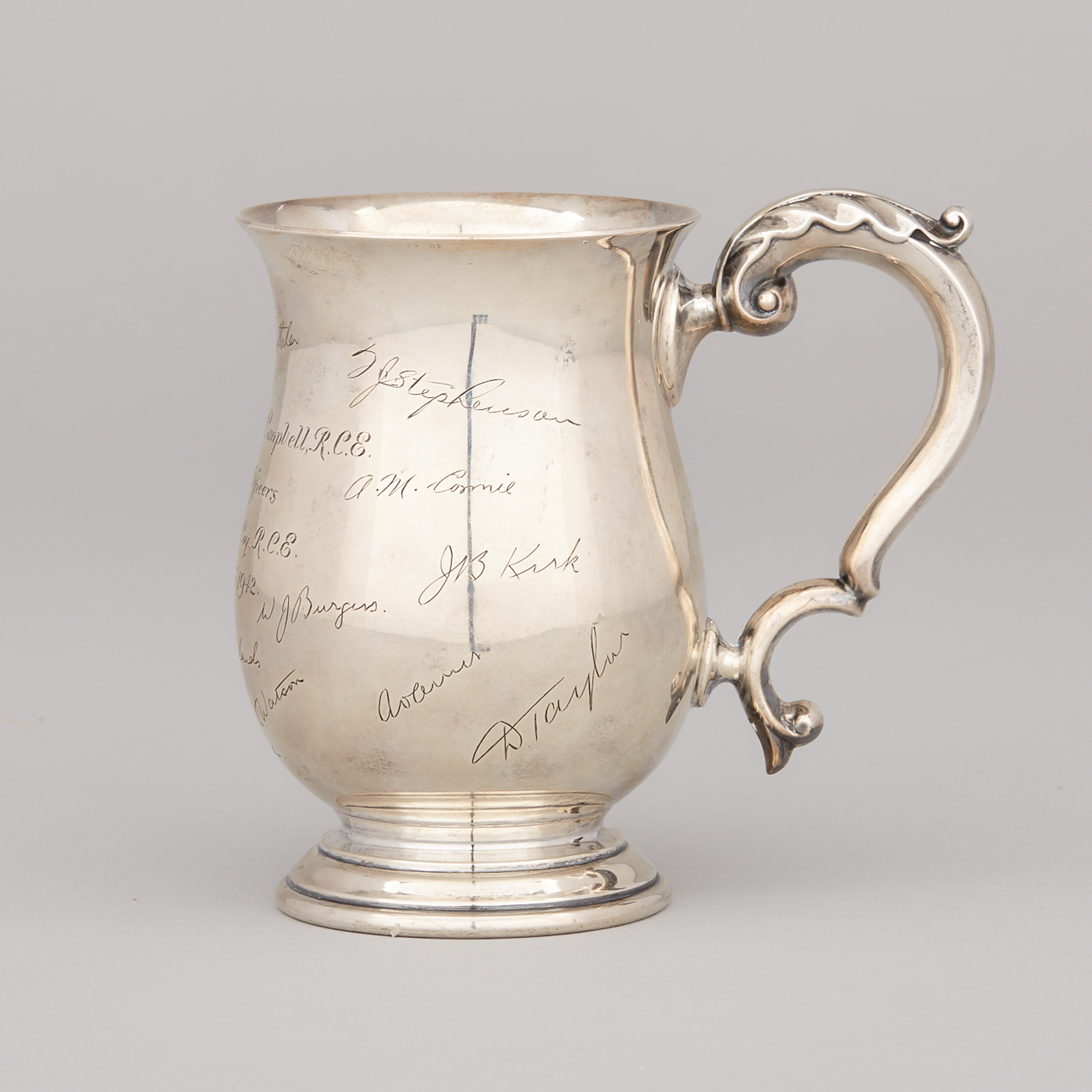 Royal Canadian Engineers Silver Presentation Tankard to Lt. Col. Colin A. Campbell, 1942