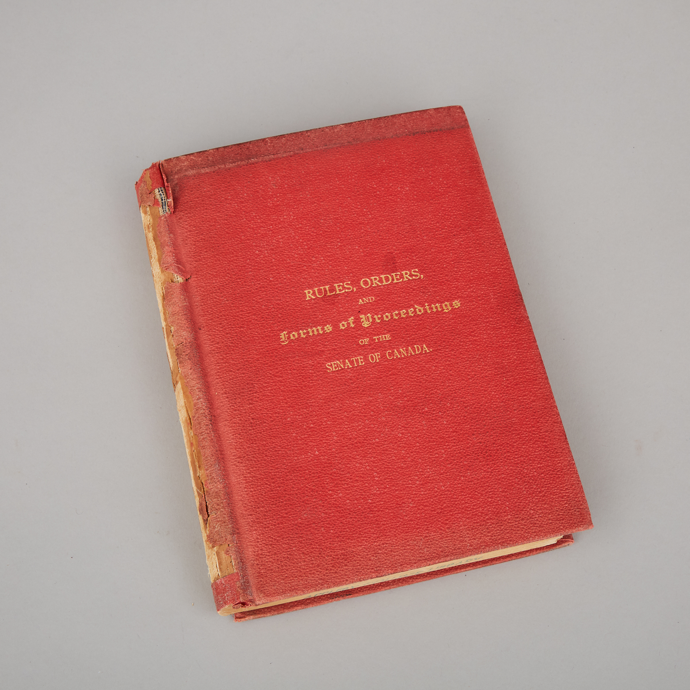 'Canada Senate Manual' Presented to Sir Wilfrid Laurier by the Honourable Senator Lawrence Geoffrey Power, Oct. 29th, 1907