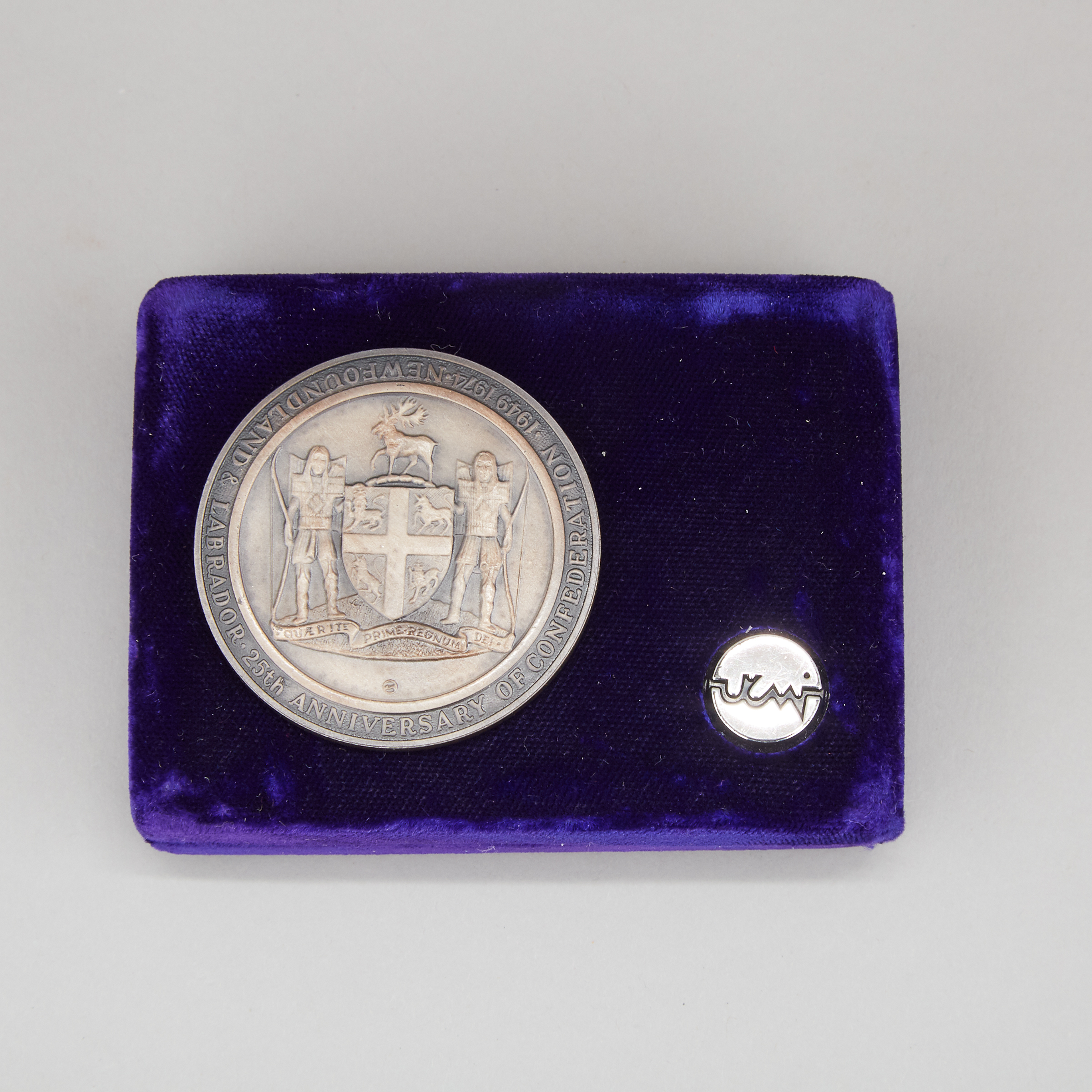 Silver Medallion Commemorating Newfoundland's 25th Anniversary in the Confederation, 1974