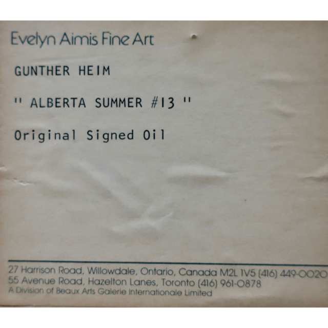 GUENTER HEIM (CANADIAN, 1939-)   