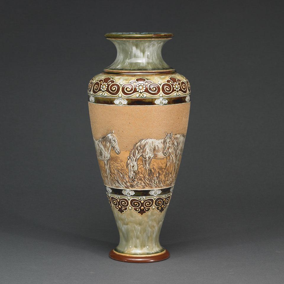 Royal Doulton Large Stoneware Vase, Hannah Barlow, c.1905