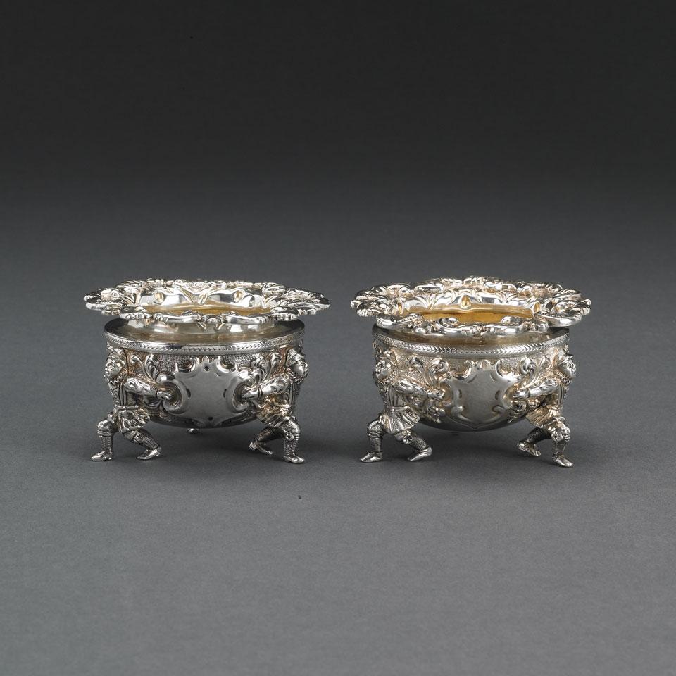 Pair of Colonial Silver Salts, possibly Chinese export, mid-19th century