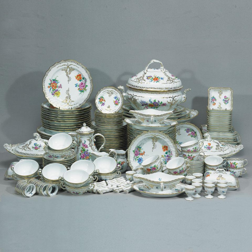 Carl Thieme, Dresden Gilt and Floral Decorated Dinner Service, 20th century