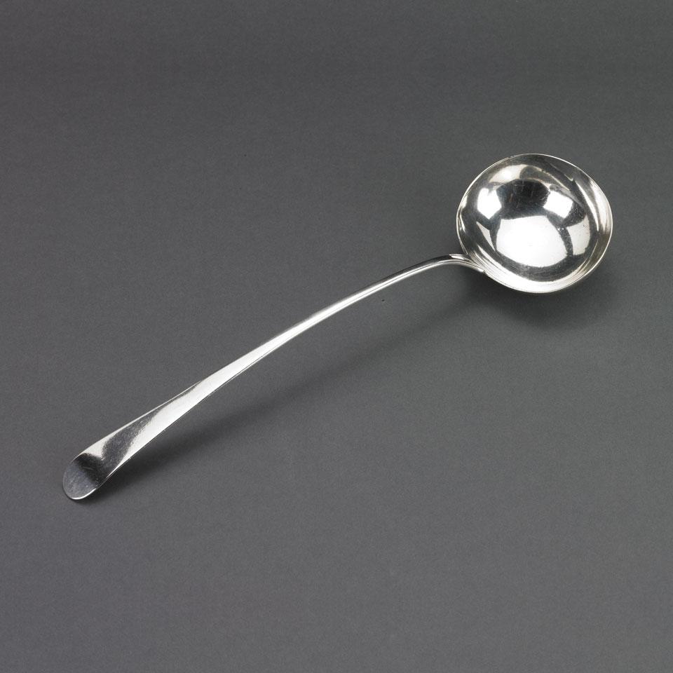 Canadian Silver Old English Pattern Soup Ladle, probably Paul Morand, Montreal, Que., early 19th century