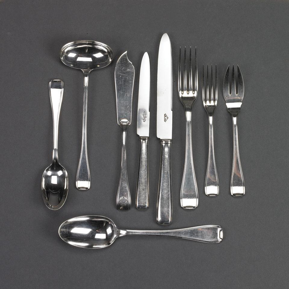 French Silver Flatware Service, Paris, early 20th century