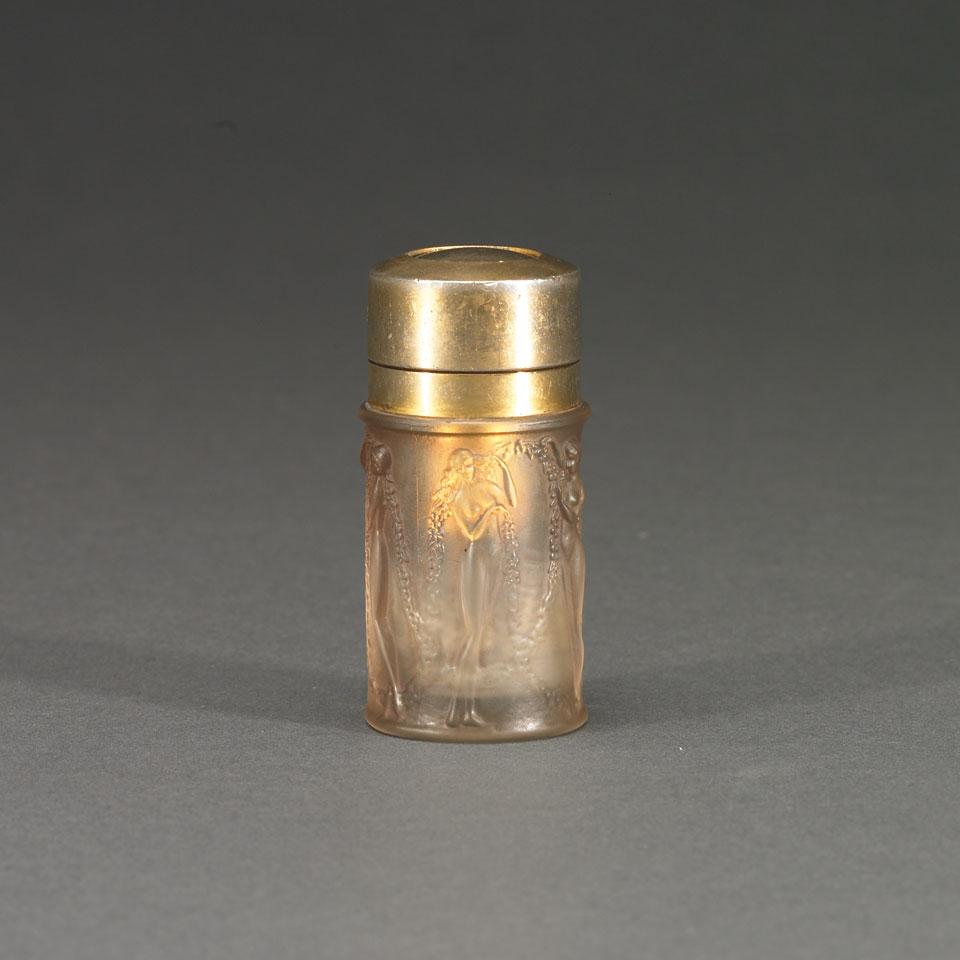 ‘Figurines et Guirlandes’, Lalique Moulded and Frosted Glass Atomizer, for Molinard, 1920’s