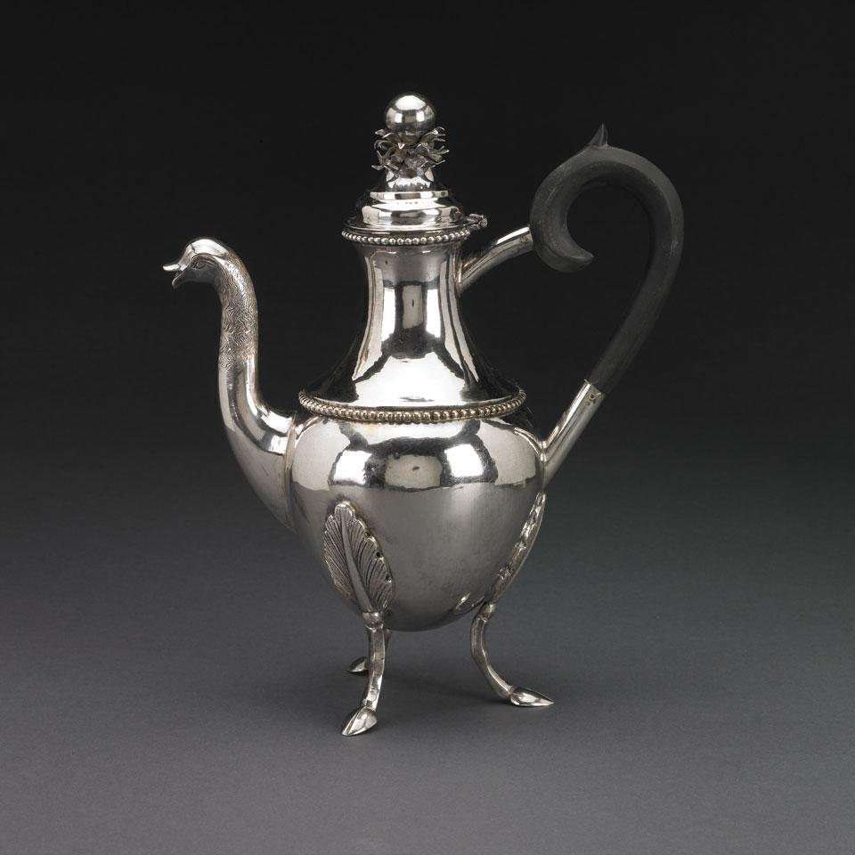Continental Silver Coffee Pot, possibly Maltese, late 18th/early 19th century