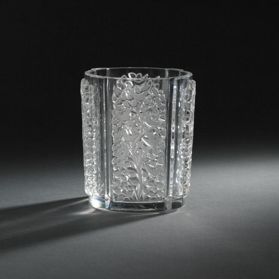 ‘Quatre Panneaux’, Lalique Moulded Glass Vase, c.1940