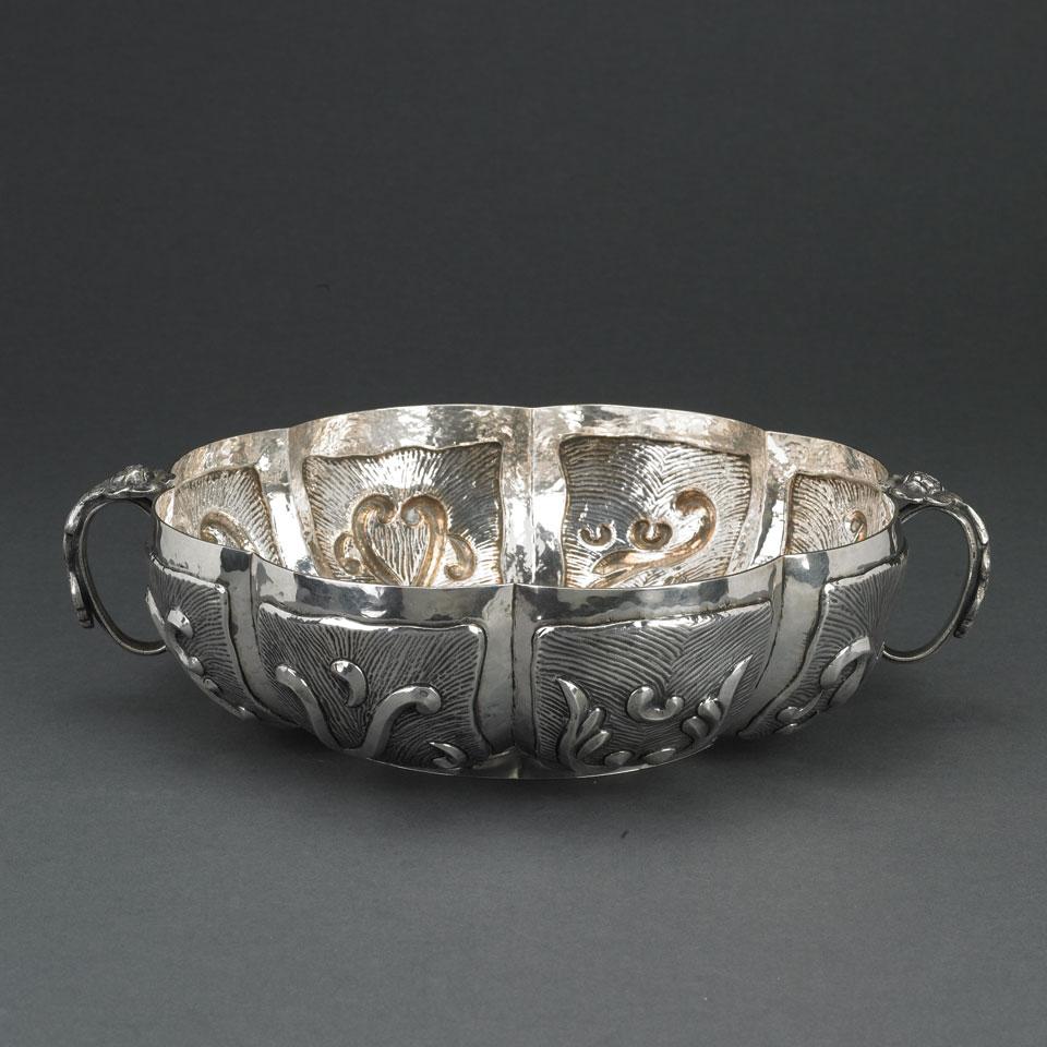 Mexican Silver Two-Handled Bowl, Sanborns, Mexico City, 20th century