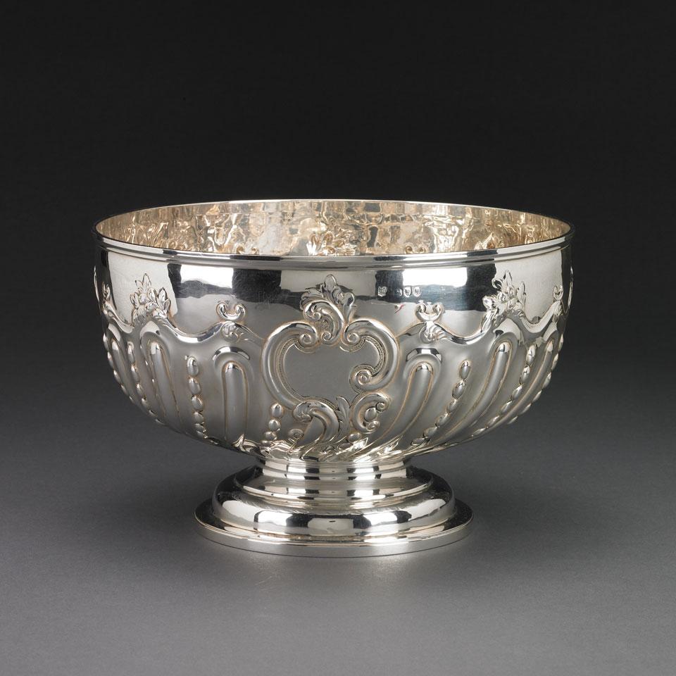 Late Victorian Silver Punch Bowl, G. Lambert, London, 1892