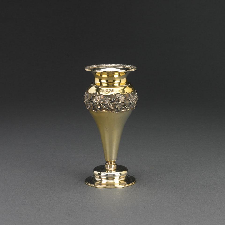 English Silver-Gilt Vase, Sebastian Garrard, London, 1910