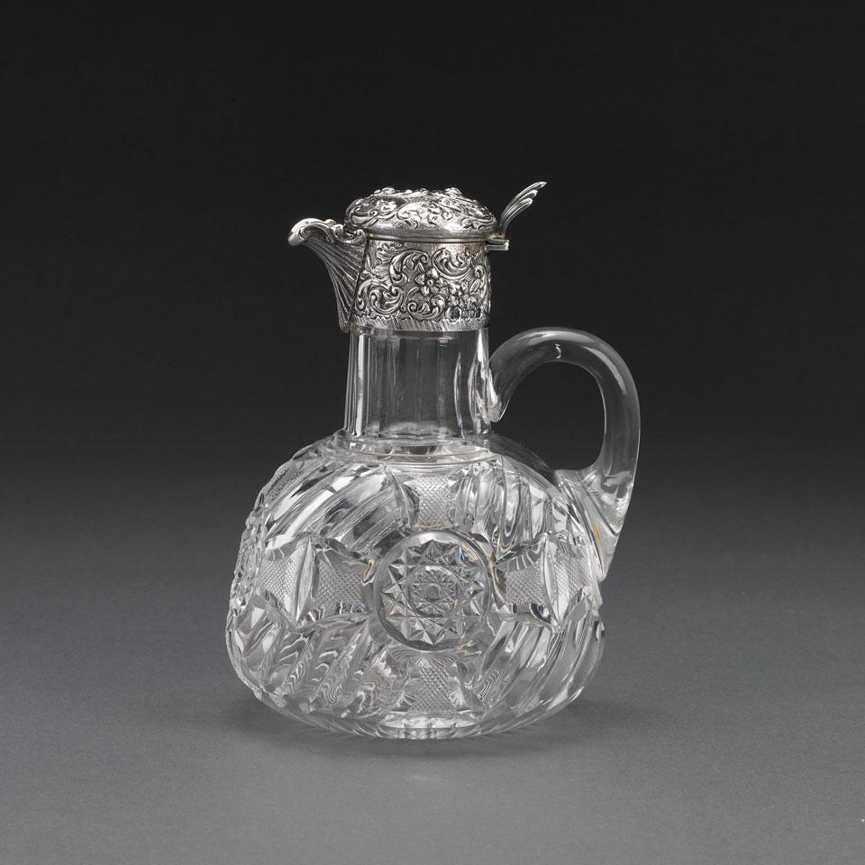 Late Victorian Silver Mounted Cut Glass Claret Jug, William & George Neal, London, 1898