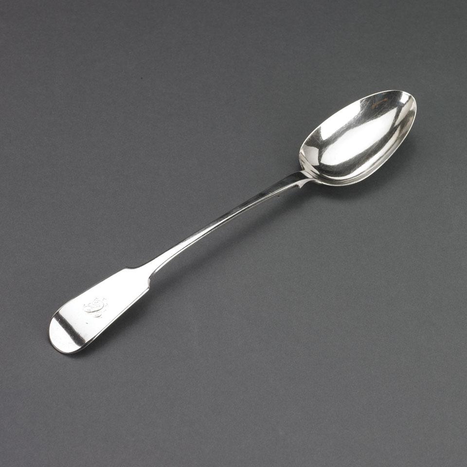 Canadian Silver Fiddle Pattern Stuffing Spoon, Robert Hendery, Montreal, Que., c.1860
