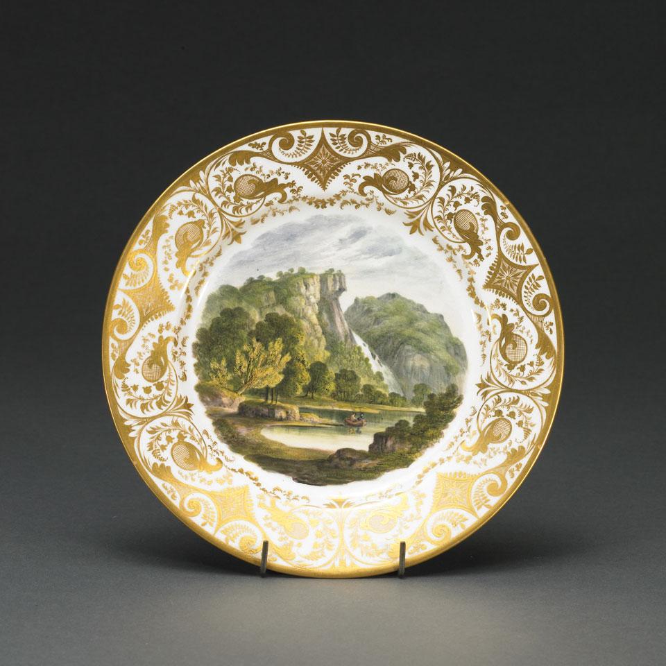 Derby Italian Landscape Scenic Plate, c.1820