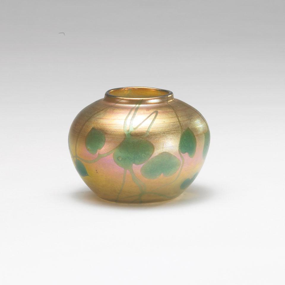 Tiffany Favrile Decorated Iridescent Glass Vase, c.1912