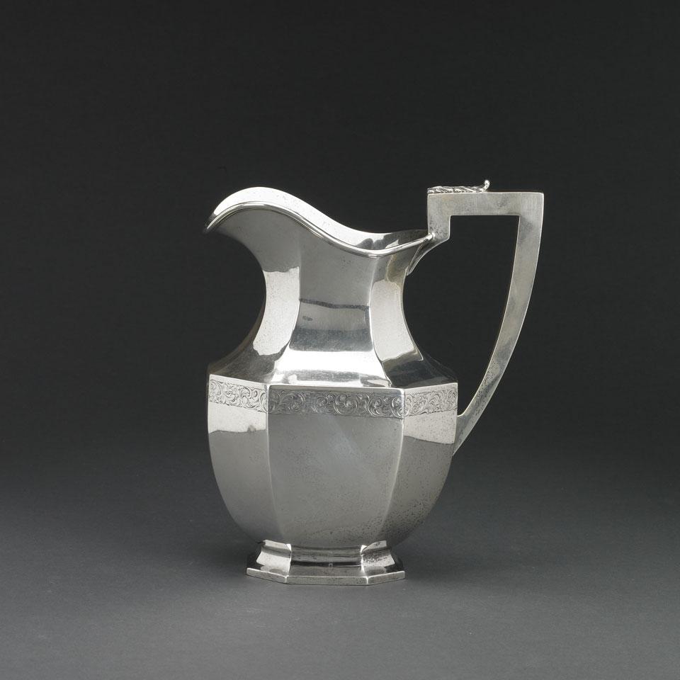 Canadian Silver Octagonal Water Jug, Henry Birks & Sons, Montreal, Que., 1920’s