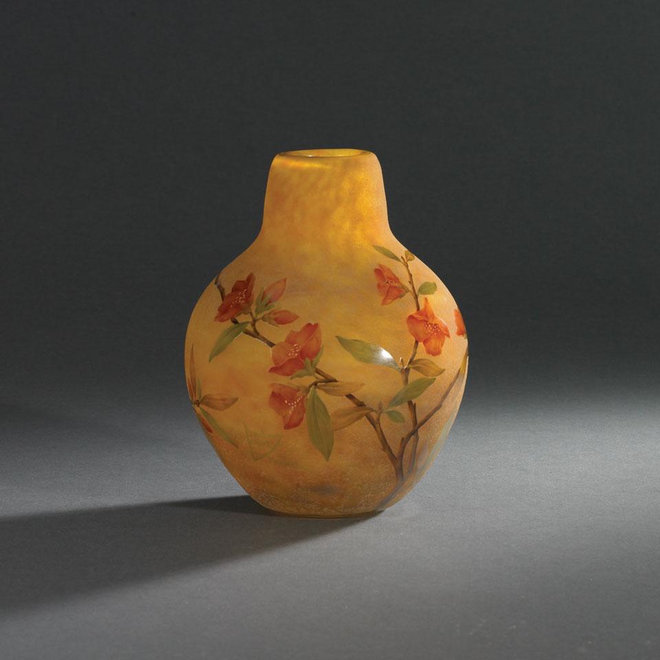 Daum Enameled Cameo Glass Vase, c.1900
