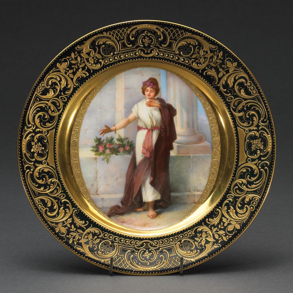 Vienna Cabinet Plate, ‘Nydia’, signed F. Bòss, c.1900