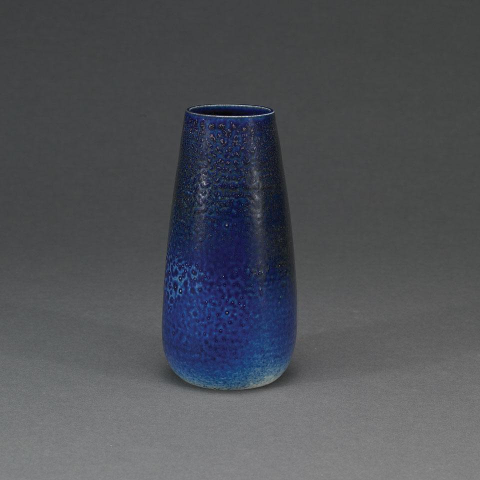 Deichmann Blue Glazed Vase, Kjeld & Erica Deichmann, c.1950