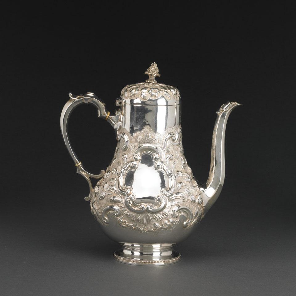 Victorian Silver Coffee Pot, George Angell, London, 1863