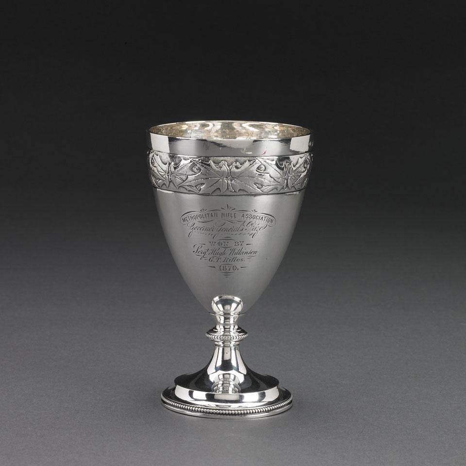 Victorian Silver Canadian Presentation Goblet, Alfred Ivory, London, 1869