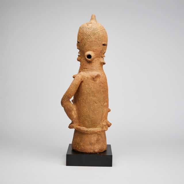 Terra Cotta Janus Seated Figure, possibly Katsina or Sokoto, Nigeria, West Africa