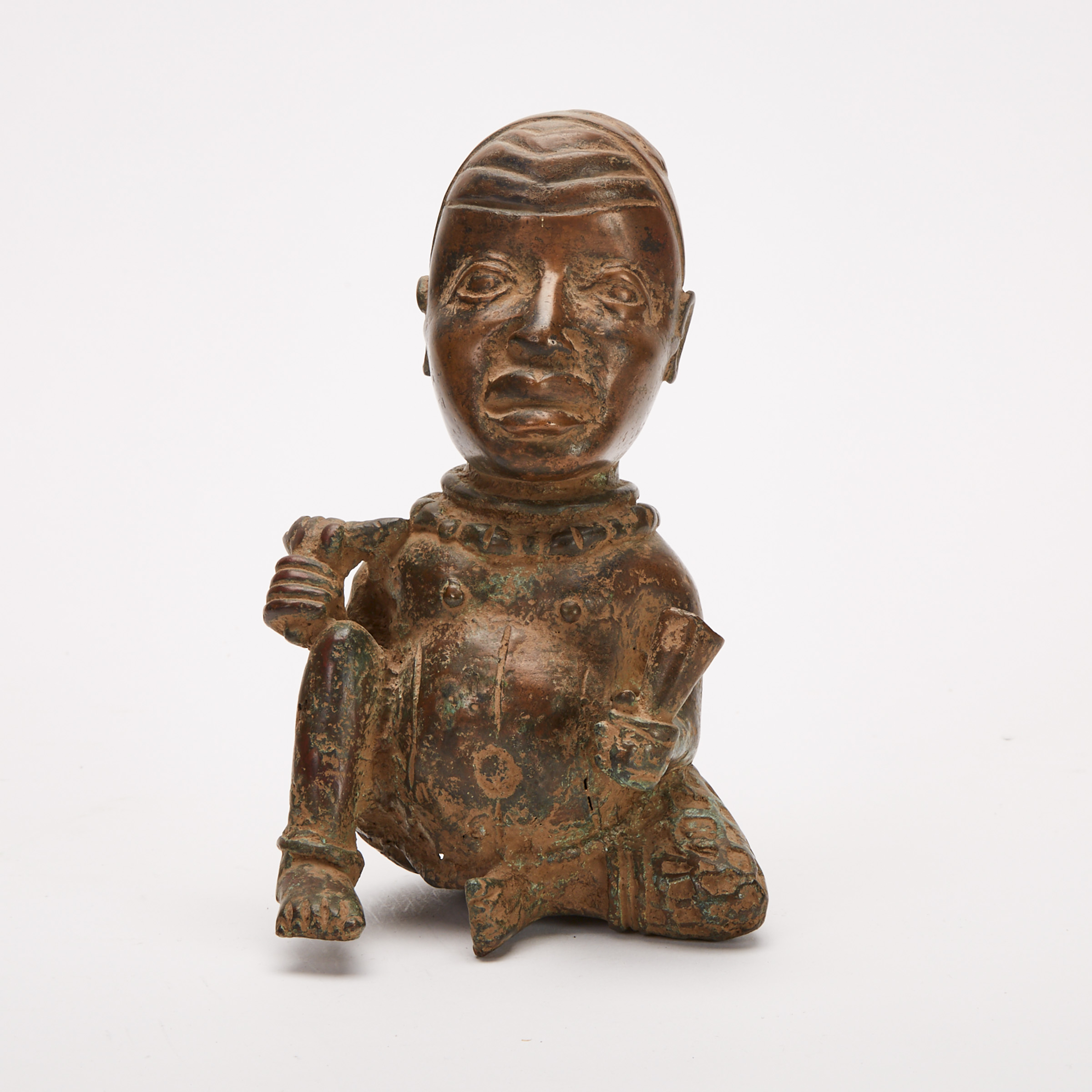 Tada Bronze Seated Figure, Nigeria, West Africa