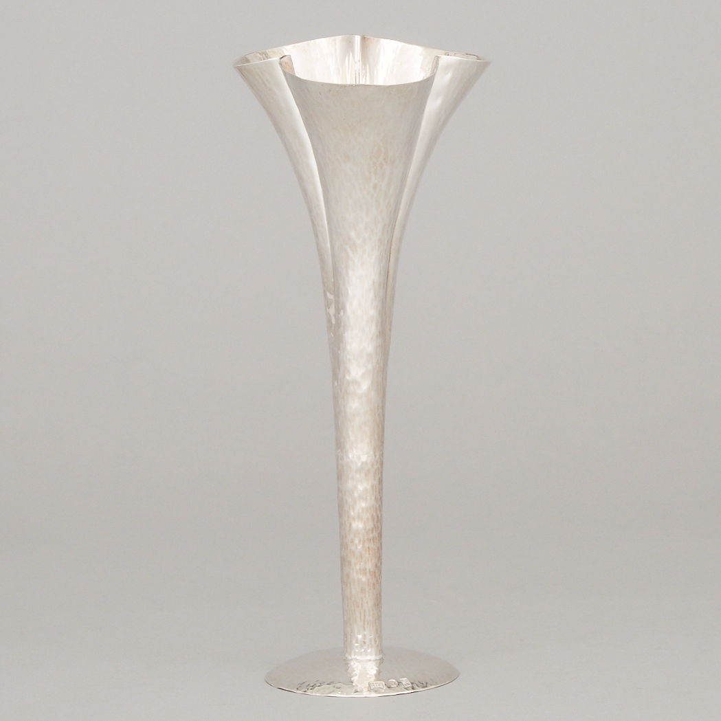Wiener Werkstätte Silver Plated Vase, 1920s