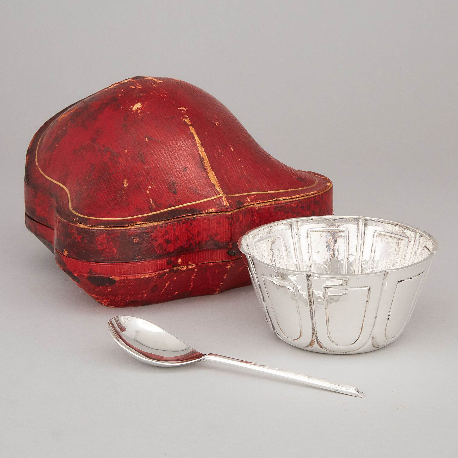 Edwardian Silver Bowl and Spoon, William Comyns, London, 1904