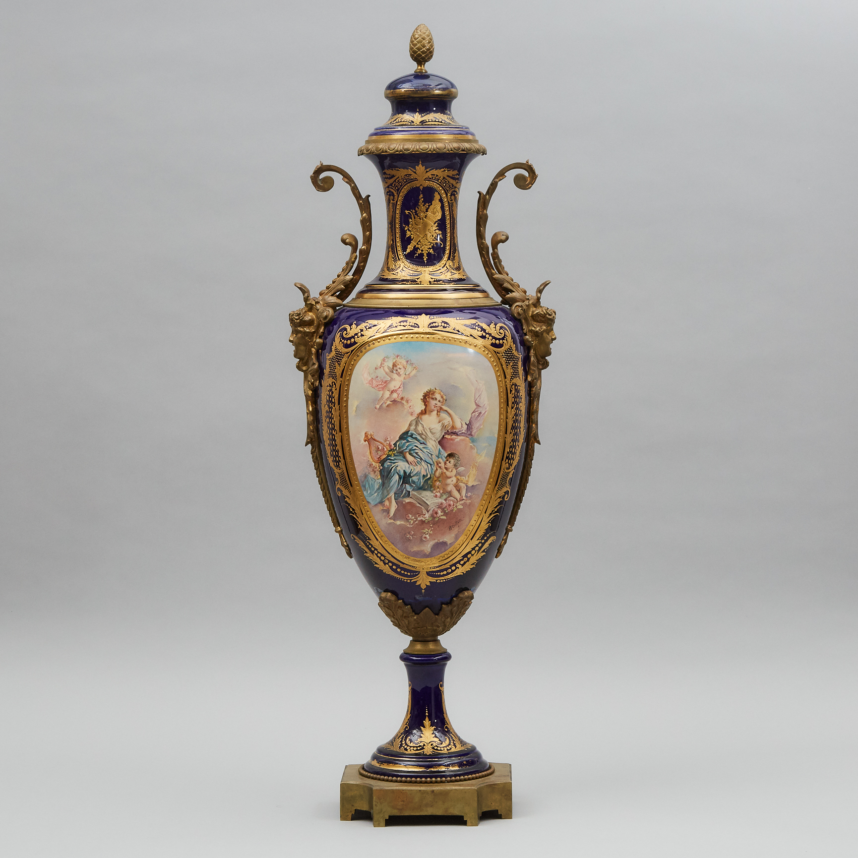 Large Ormolu Mounted 'Sèvres' Covered Vase, c.1900
