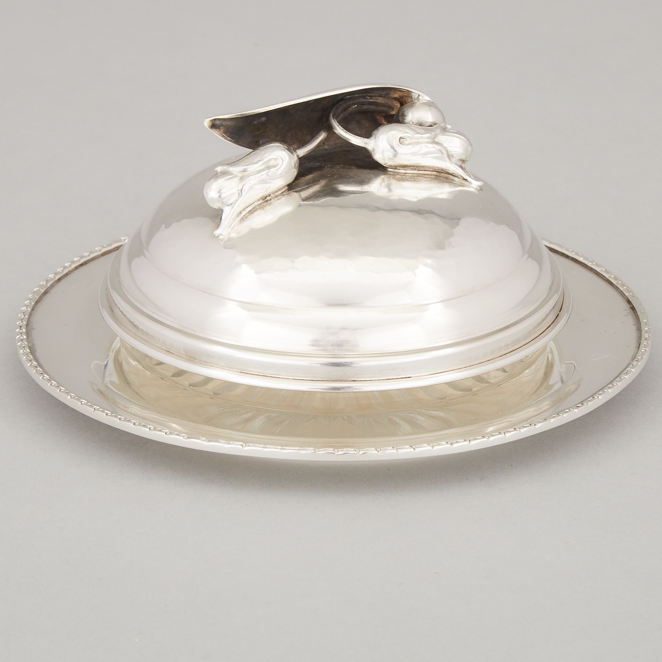 Canadian Silver Butter Dish, Carl Poul Petersen, Montreal, Que., mid-20th century