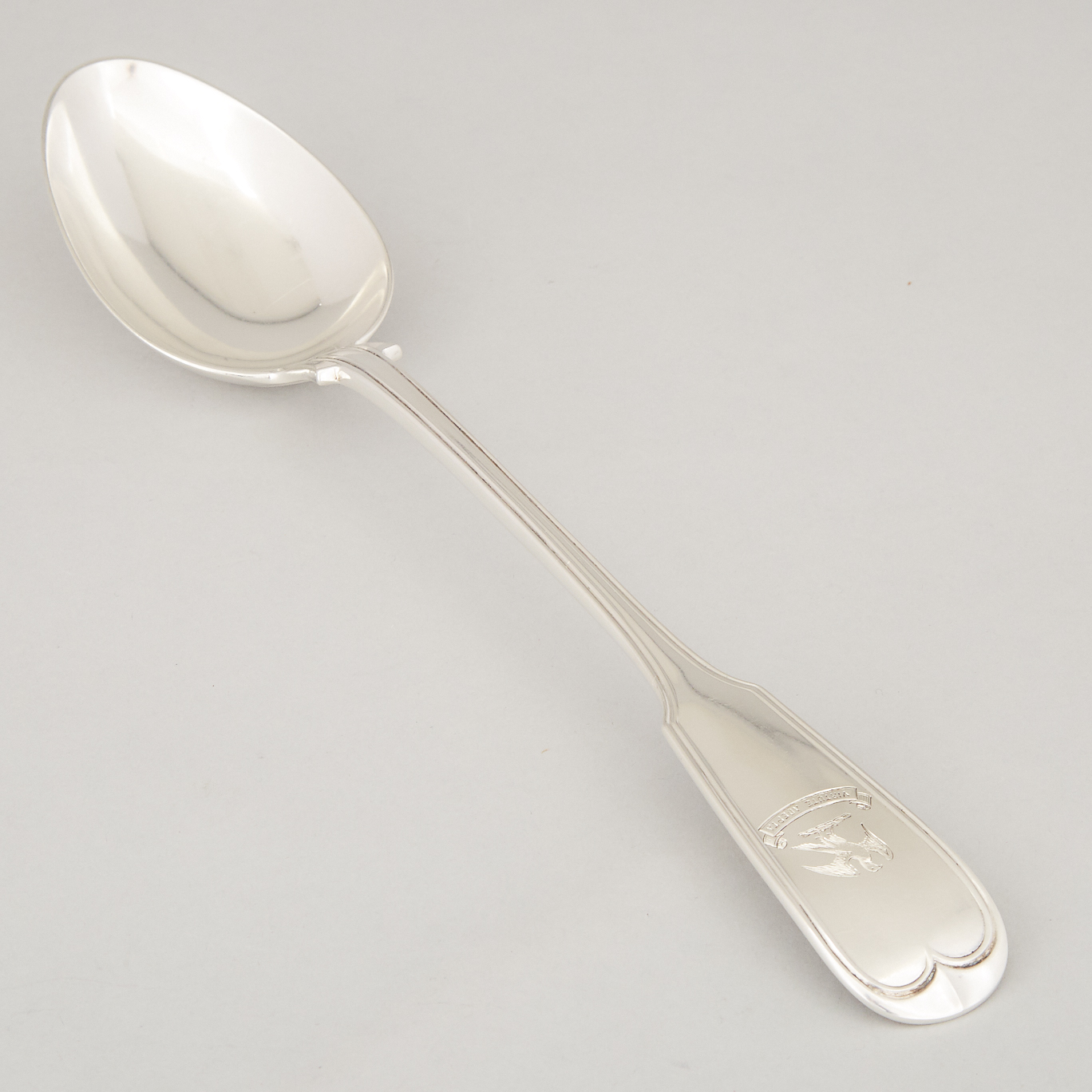 Canadian Silver Fiddle and Thread Pattern Serving Spoon, J.G. Joseph & Co., Toronto, Ont., c.1857-77