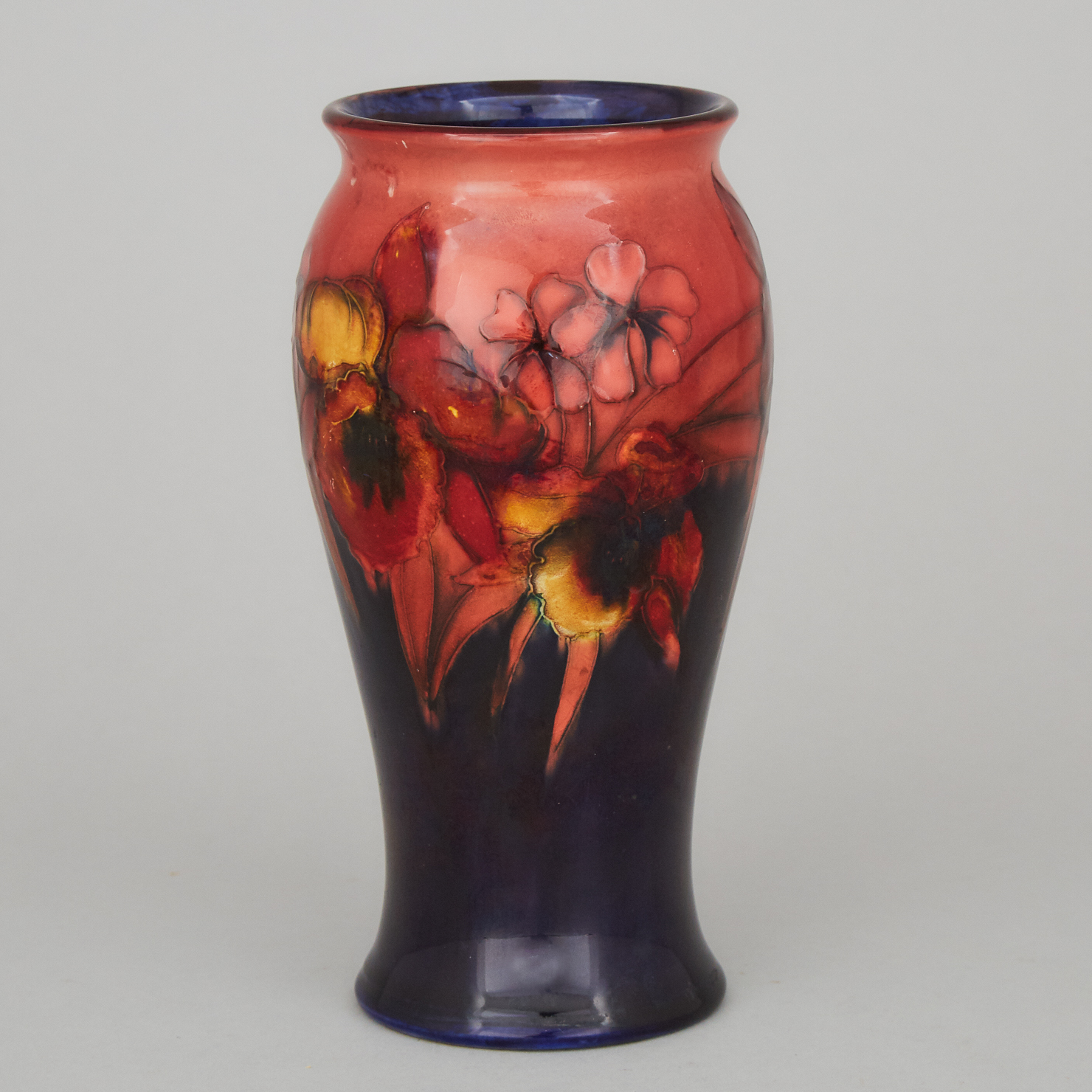 Moorcroft Flambé Orchids Vase, 1930s