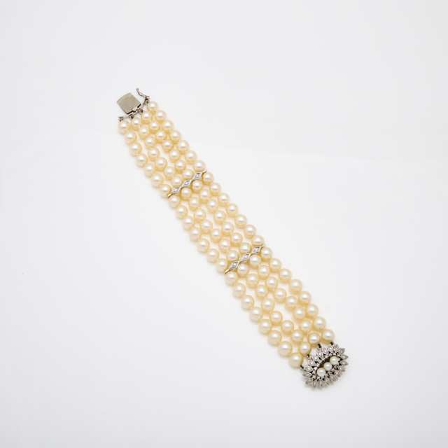 Four Strand Cultured Pearl Bracelet 