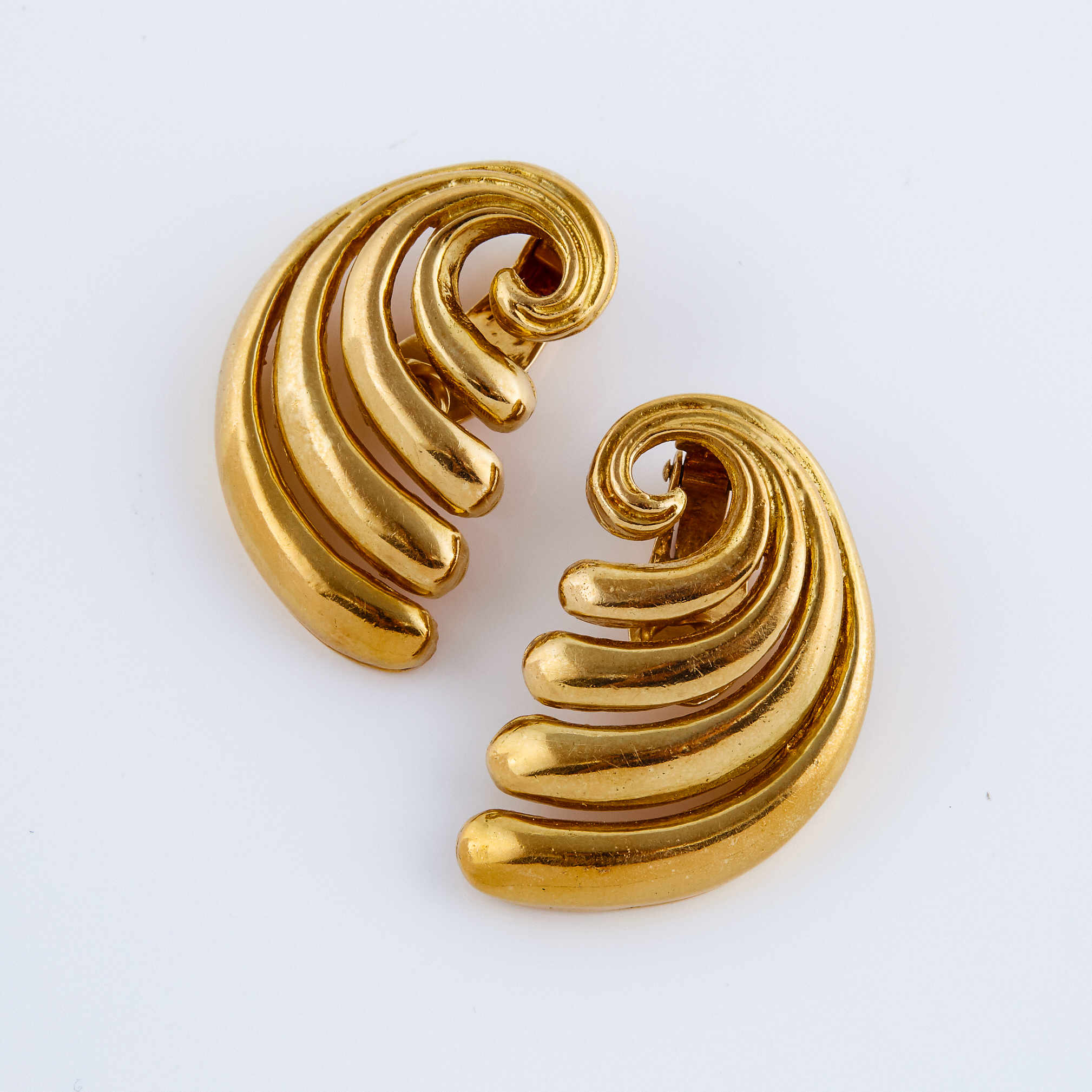 Pair of Lalaounis 18K Yellow Gold Clip-Back Earrings