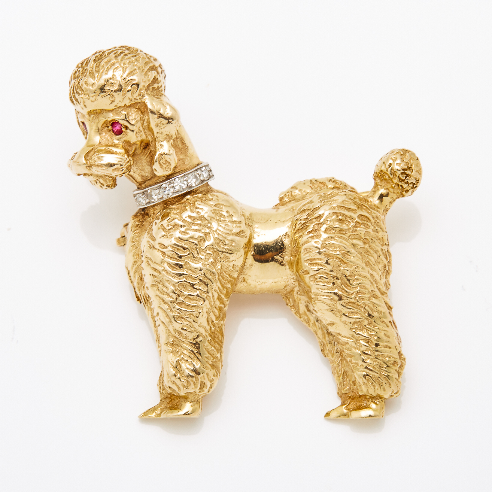 14k Yellow Gold Poodle Pin