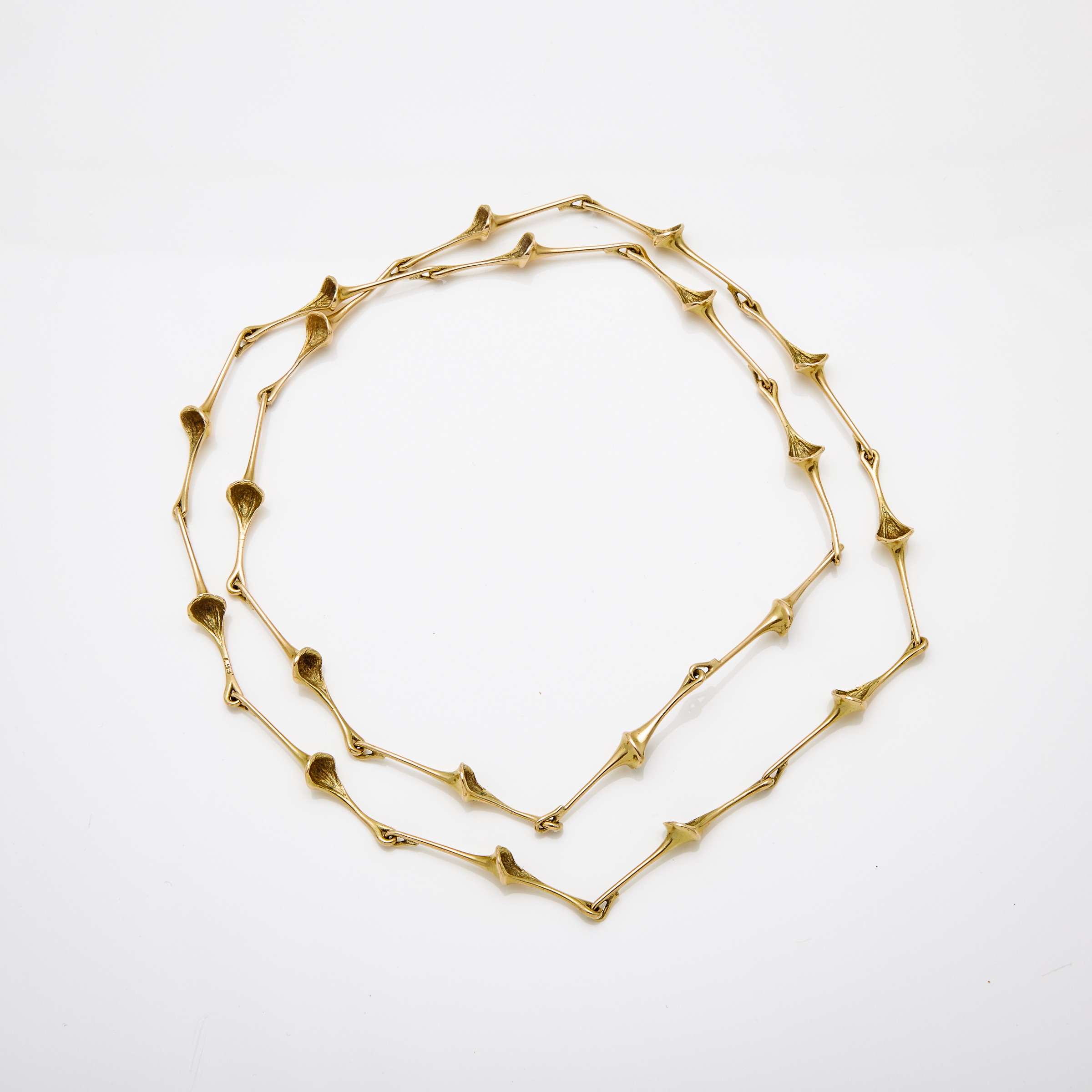 Bent Gabrielsen Pedersen Danish 14k Yellow Gold Abstract Link Necklace