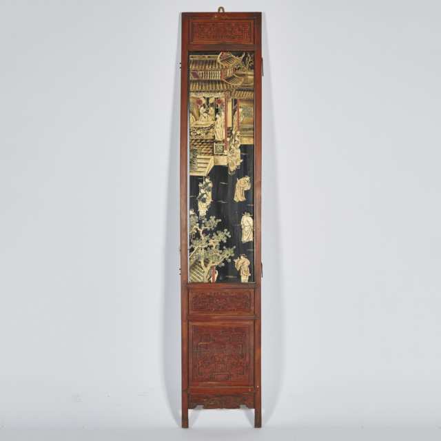 A Set of Ten Black Lacquer Painted Hanging Panels, Late Qing Dynasty
